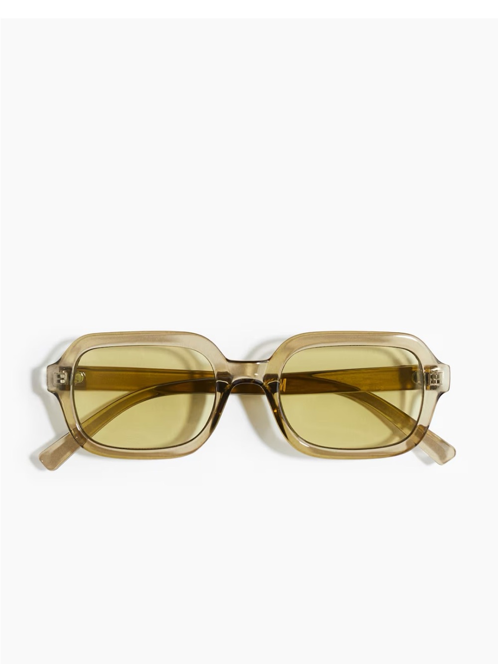 H&M Translucent Olive Green Rectangular Sunglasses